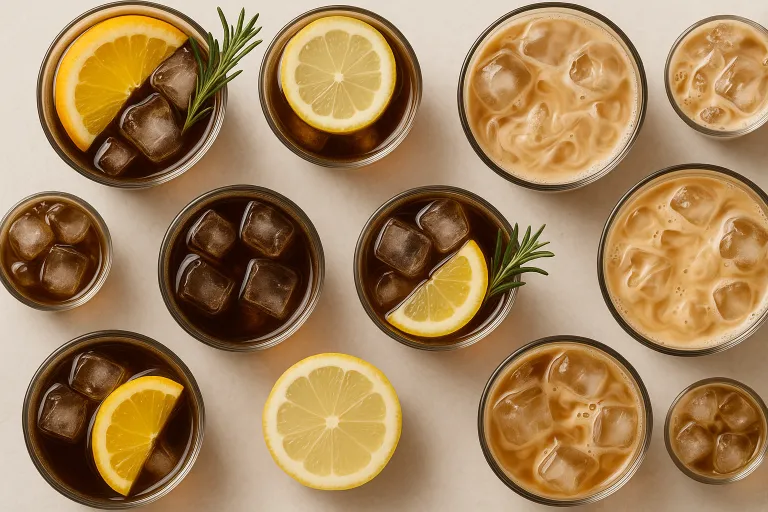 Vasos de cold brew sobre mesa