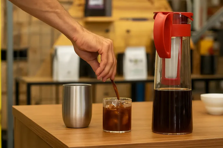 Concentrado de cold brew en jarra